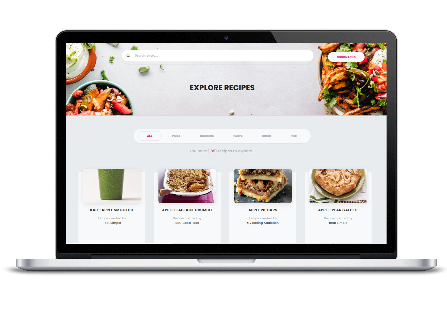 Omnifood website laptop mockup image